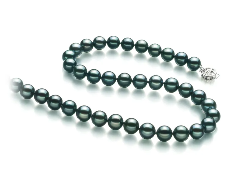 Collana di perle coltivate Akoya giapponese 8-8,5 mm AA qualità in nero