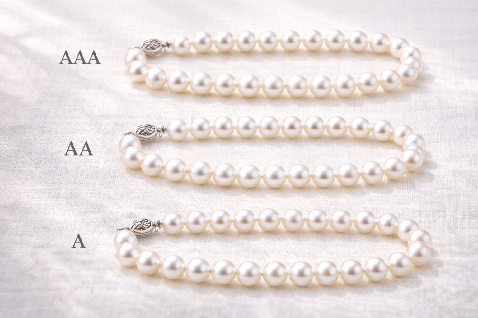 Gradi di qualità dei bracciali di perle vere nel Regno Unito