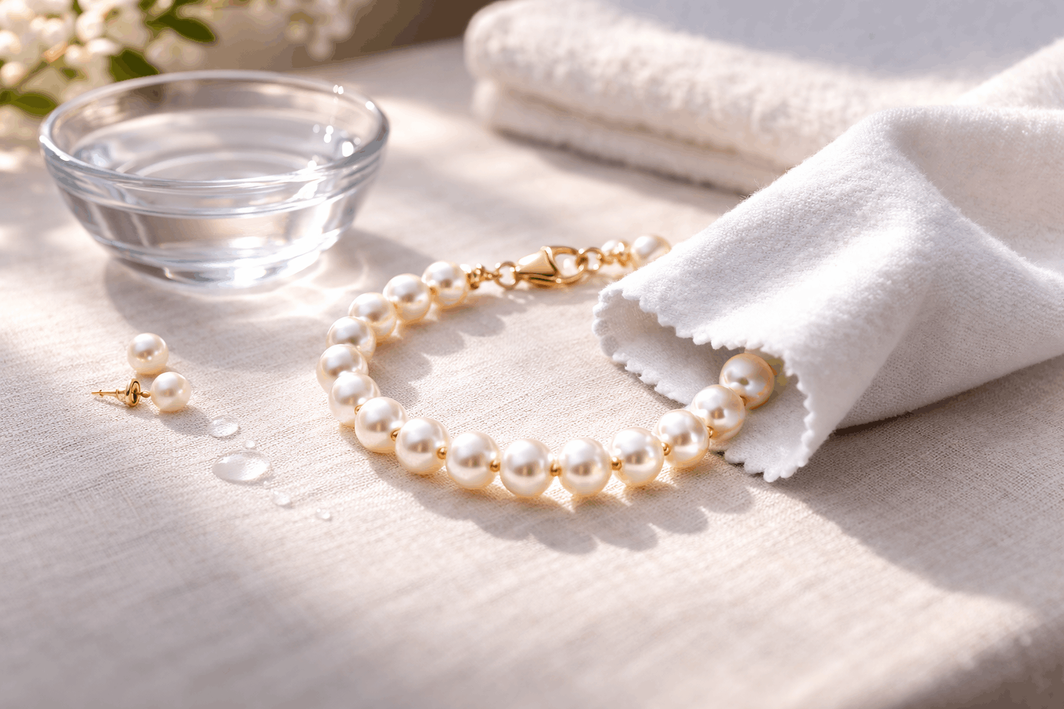 Cura dei bracciali di perle