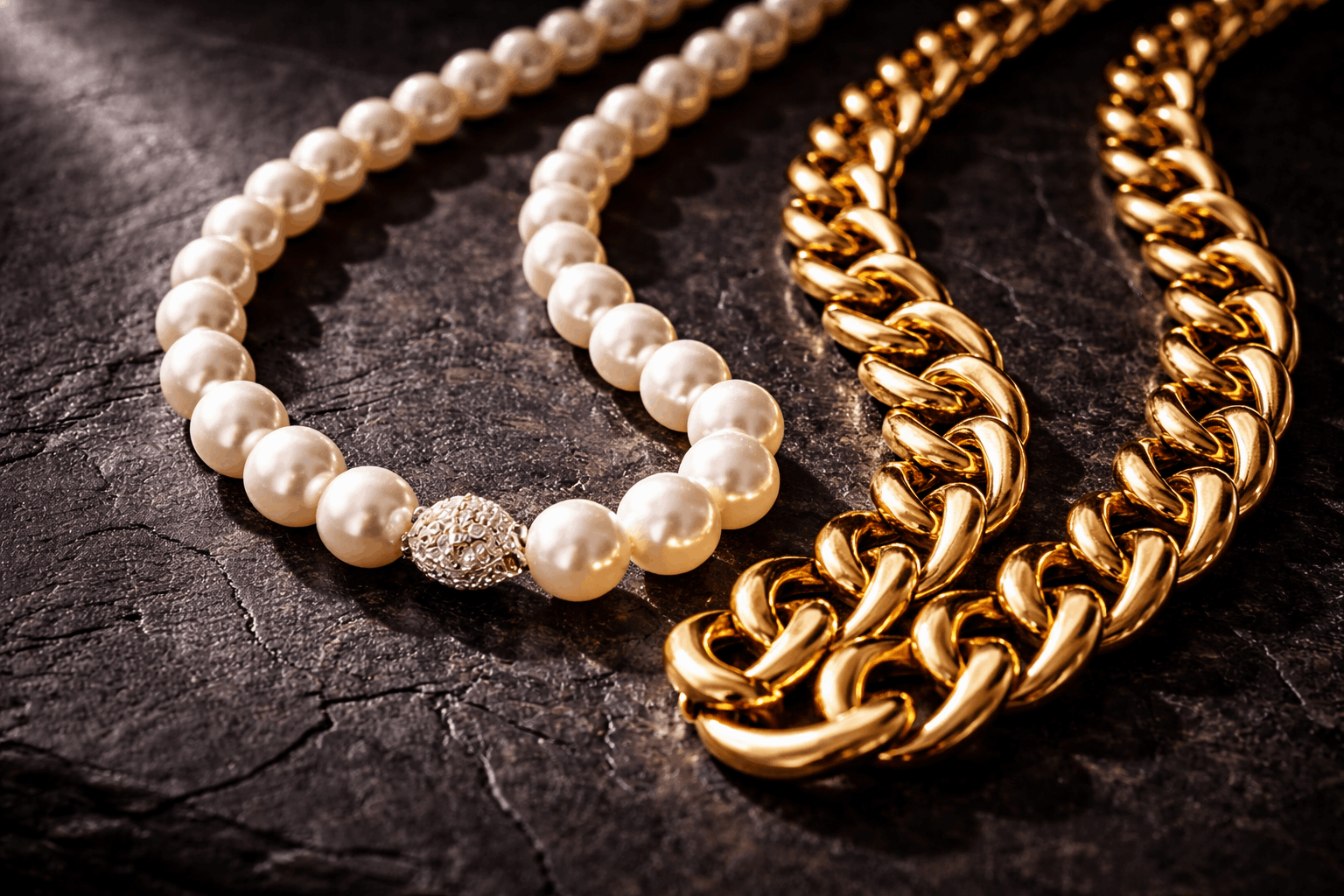 04. La tendenza dei collier di perle a strati incontra il metallo