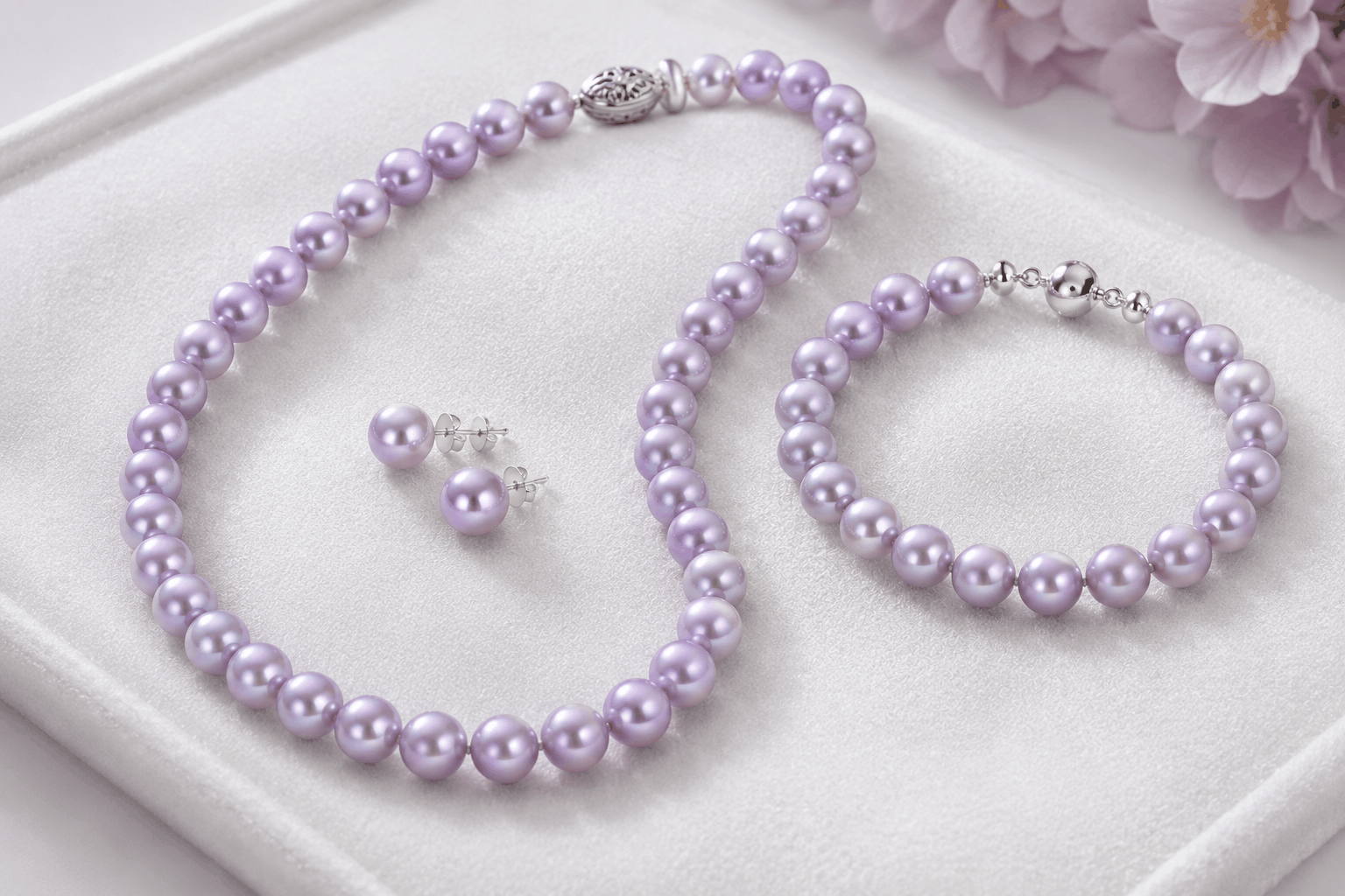 02. Stili di set di perle lavanda che vale la pena conoscere