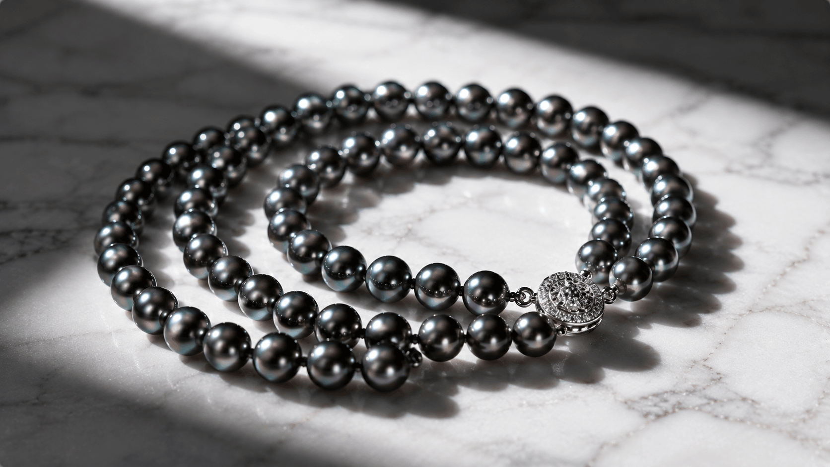 04. Collana di perle Akoya giapponesi nere — La scelta contemporanea