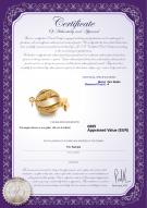 product certificate: Y-14K-ball-dmd-clasp-brighton