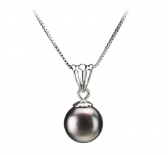 9-10mm di Perle Acqua Dolce Pendente en Nancy Nero