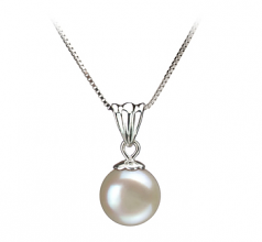 9-10mm di Perle Acqua Dolce Pendente en Nancy Bianco