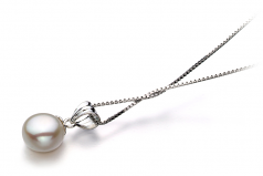 9-10mm di Perle Acqua Dolce Pendente en Nancy Bianco