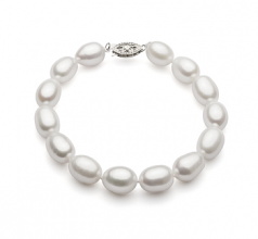 8.5-9.5mm di Perle Acqua Dolce Bracciale en Goccia Bianco