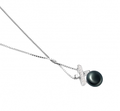 7-8mm di Perle Acqua Dolce Pendente en Klarita Nero