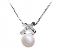 7-8mm di Perle Acqua Dolce Pendente en Klarita Bianco