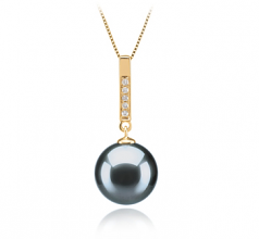 10-11mm Di Tahiti Pendente en Janet Nero