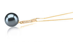 10-11mm Di Tahiti Pendente en Janet Nero