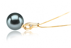 10-11mm Di Tahiti Pendente en Darlene Nero