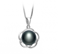 9-10mm di Perle Acqua Dolce Pendente en Bobbie Nero