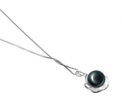 9-10mm di Perle Acqua Dolce Pendente en Bobbie Nero