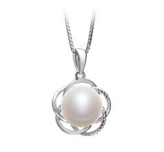 9-10mm di Perle Acqua Dolce Pendente en Bobbie Bianco