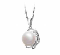9-10mm di Perle Acqua Dolce Pendente en Bobbie Bianco