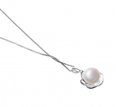 9-10mm di Perle Acqua Dolce Pendente en Bobbie Bianco