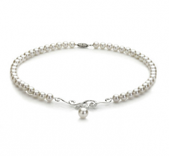 6-9mm Akoya Giapponese Collana en Almira Bianco