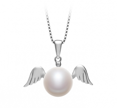 9-10mm di Perle Acqua Dolce Pendente en Angelo Bianco