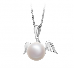 9-10mm di Perle Acqua Dolce Pendente en Angelo Bianco
