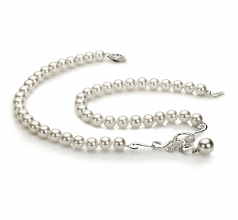 6-9mm Akoya Giapponese Collana en Almira Bianco