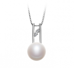 9-10mm di Perle Acqua Dolce Pendente en Hiriko Bianco