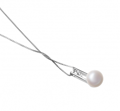 9-10mm di Perle Acqua Dolce Pendente en Hiriko Bianco