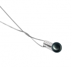 8-9mm di Perle Acqua Dolce Pendente en Alina Nero