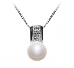 8-9mm di Perle Acqua Dolce Pendente en Alina Bianco