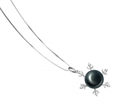 12-13mm di Perle Acqua Dolce Pendente en Besty Nero