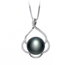 12-13mm di Perle Acqua Dolce Pendente en Alyssa Nero