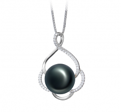 12-13mm di Perle Acqua Dolce Pendente en Alyssa Nero