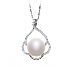 12-13mm di Perle Acqua Dolce Pendente en Alyssa Bianco