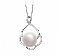 12-13mm di Perle Acqua Dolce Pendente en Alyssa Bianco