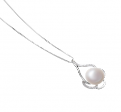 12-13mm di Perle Acqua Dolce Pendente en Alyssa Bianco