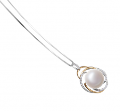 12-13mm di Perle Acqua Dolce Pendente en Zina Bianco