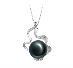 12-13mm di Perle Acqua Dolce Pendente en Oceane Nero