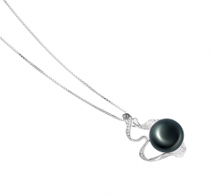 12-13mm di Perle Acqua Dolce Pendente en Oceane Nero