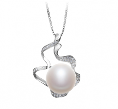 12-13mm di Perle Acqua Dolce Pendente en Oceane Bianco
