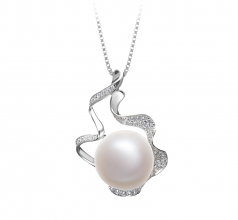 12-13mm di Perle Acqua Dolce Pendente en Oceane Bianco