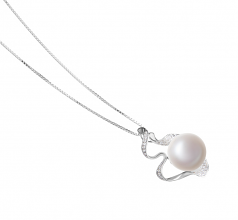12-13mm di Perle Acqua Dolce Pendente en Oceane Bianco