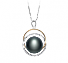 12-13mm di Perle Acqua Dolce Pendente en Judith Nero