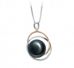 12-13mm di Perle Acqua Dolce Pendente en Judith Nero