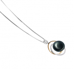 12-13mm di Perle Acqua Dolce Pendente en Judith Nero