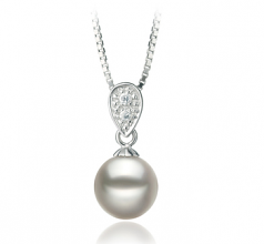 7-8mm Akoya Giapponese Pendente en Daria Bianco
