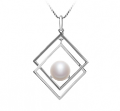 8-9mm di Perle Acqua Dolce Pendente en Lilian Bianco