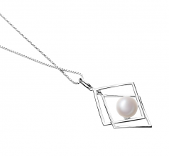 8-9mm di Perle Acqua Dolce Pendente en Lilian Bianco