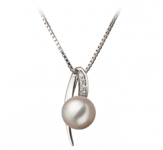 7-8mm Akoya Giapponese Pendente en Destina Bianco