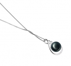 10-11mm di Perle Acqua Dolce Pendente en Lori Nero