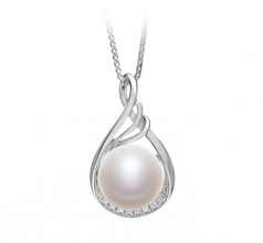 10-11mm di Perle Acqua Dolce Pendente en Lori Bianco